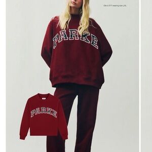 NWT PARKE Holiday Plaid Varsity Mockneck. Size L/XL.